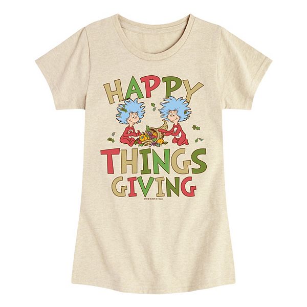 

Футболка с принтом The Cat in the Hat Happy Things Giving для девочек 7-16 лет Dr. Seuss