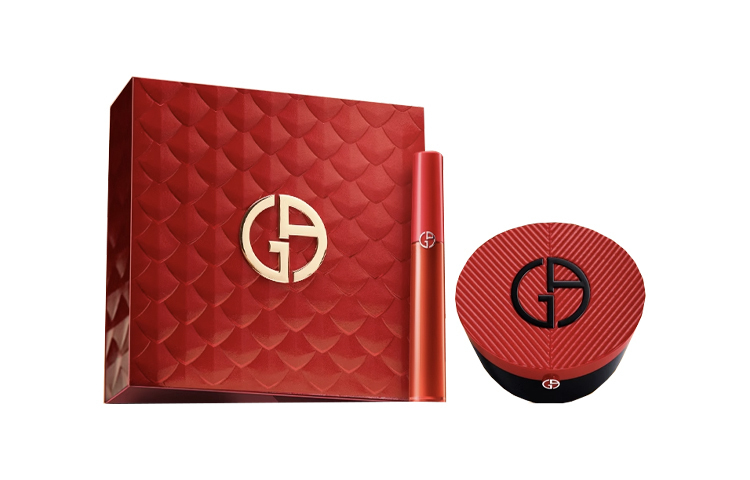 Набор косметики Giorgio Armani: жидкая губная помада Lip Maestro + кушон, №405 + №2 — фото 2