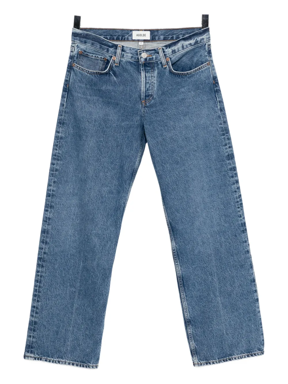 

Джинсы с заниженной талией свободного кроя AGOLDE, синий