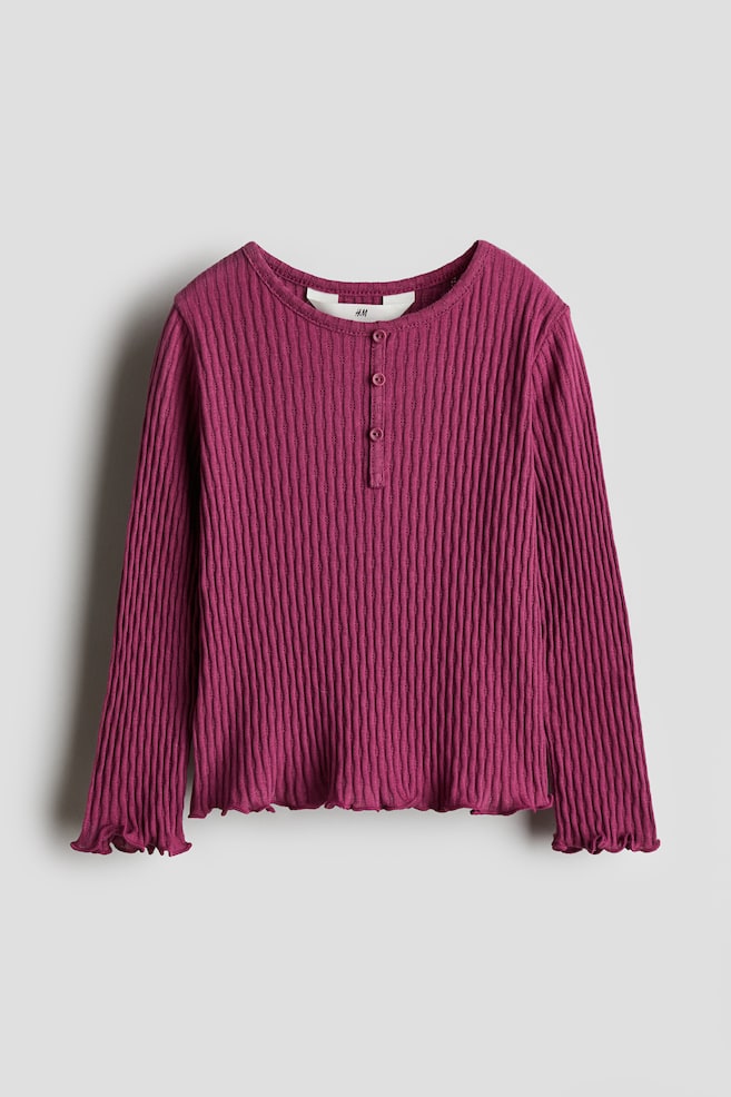 

Рубашка из джерси с ажурным узором H&M, фиолетовый