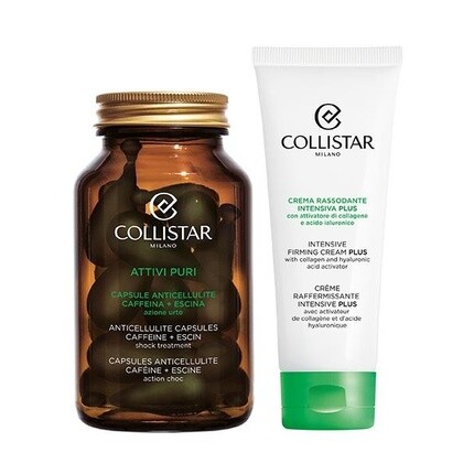 

Антицеллюлитный укрепляющий крем Shock Routine Intensive Firming Cream Plus 75 мл с антицеллюлитными капсулами Caffeine Escin 14 жемчужин по 4 мл Collistar