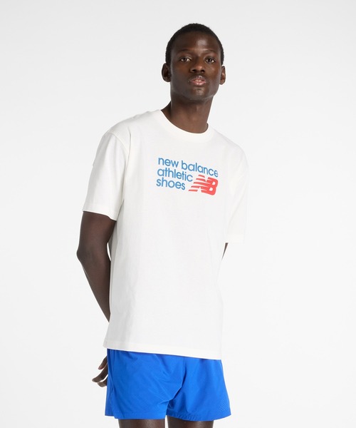 

Футболка с коротким рукавом, с логотипом New Balance, кремовая