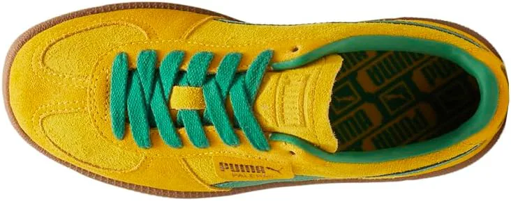 Детские кроссовки PUMA Palermo на шнуровке для мальчиков - синие, повседневные, желтый/зеленый — фото 4