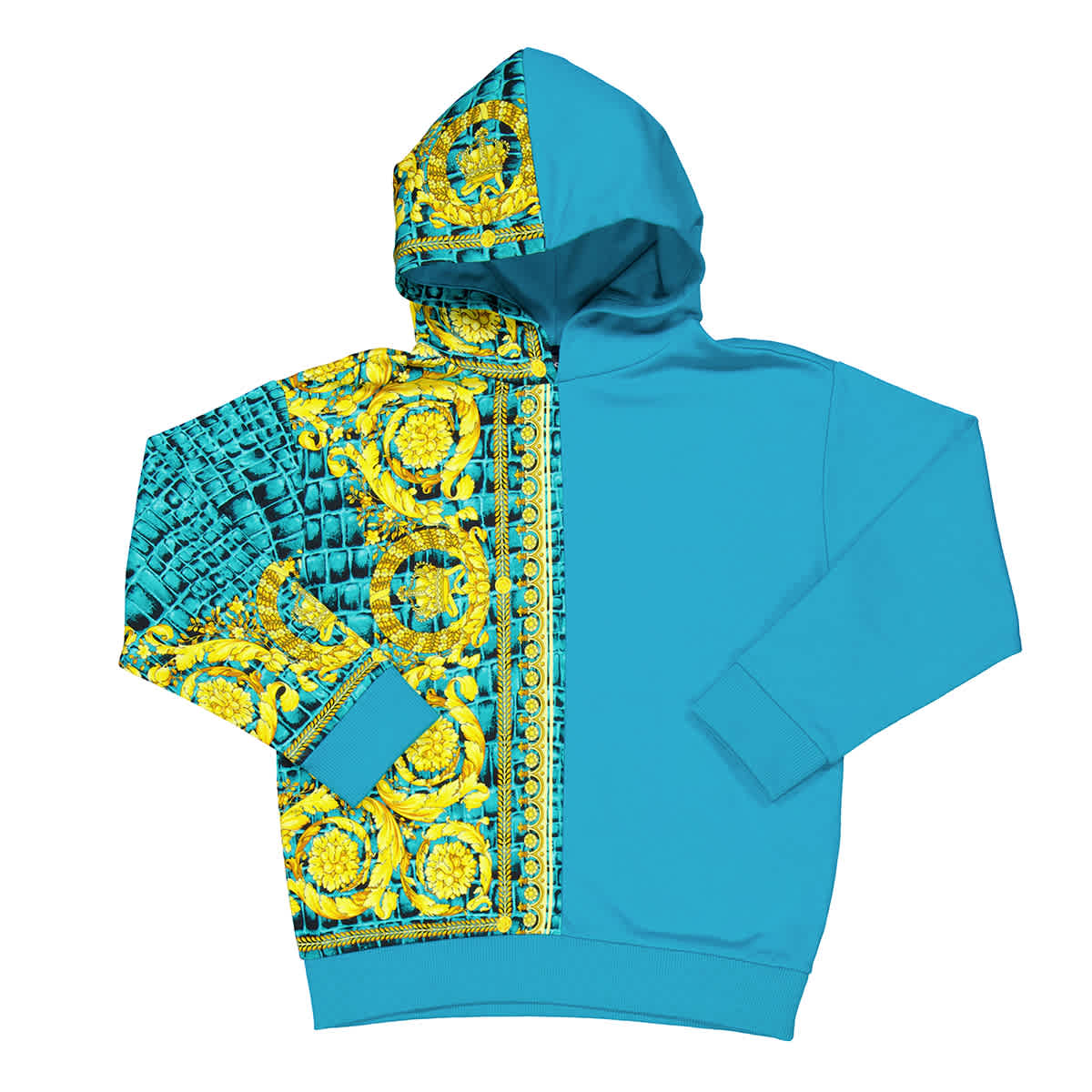

Молодежный Versace Baroque-Print худи с панелями Young Versace, зеленый