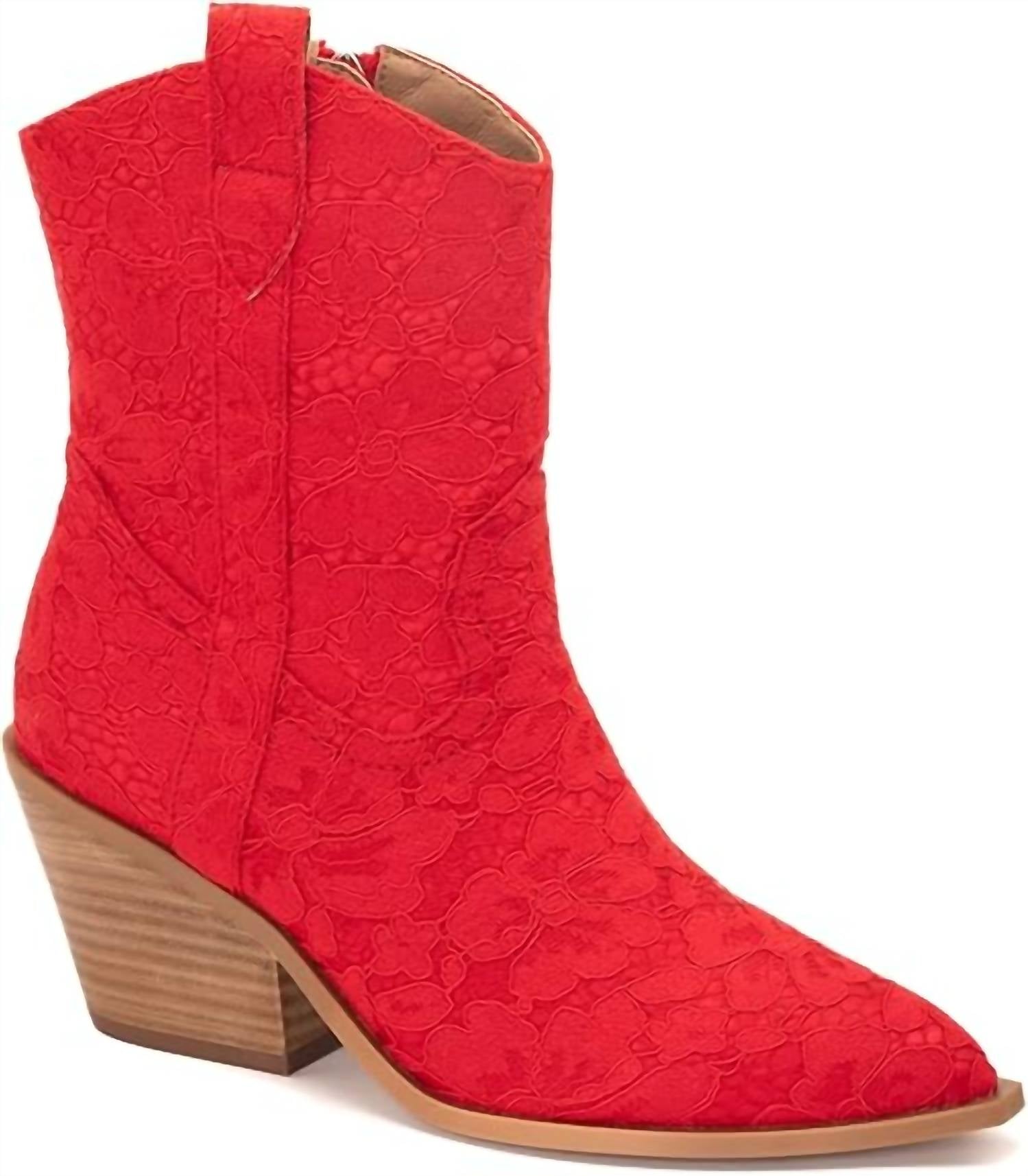 Женские ботинки Rowdy в красном кружеве Corkys Footwear