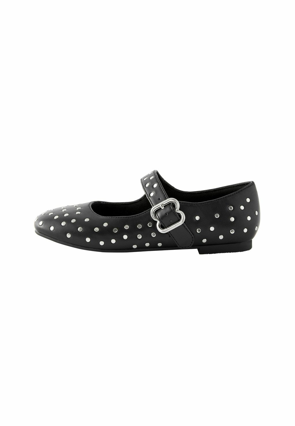 

Балетки с ремешком на щиколотке STUDDED MARY JANE Next, черный