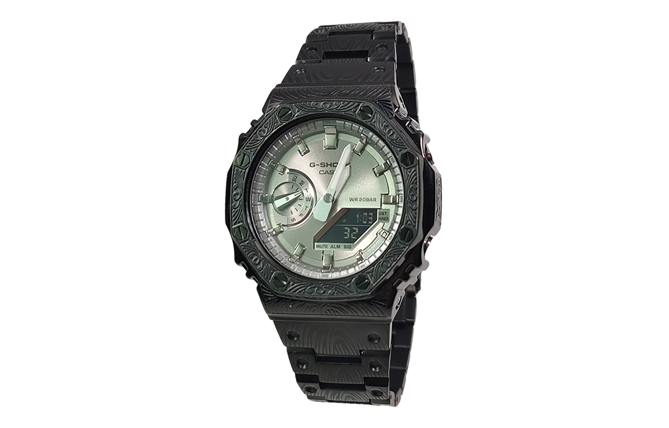 

CASIO Часы Retrofit Series GA2100 Collection Quartz Movement Stainless Steel Strap Watch Men's Watch Silver Dial