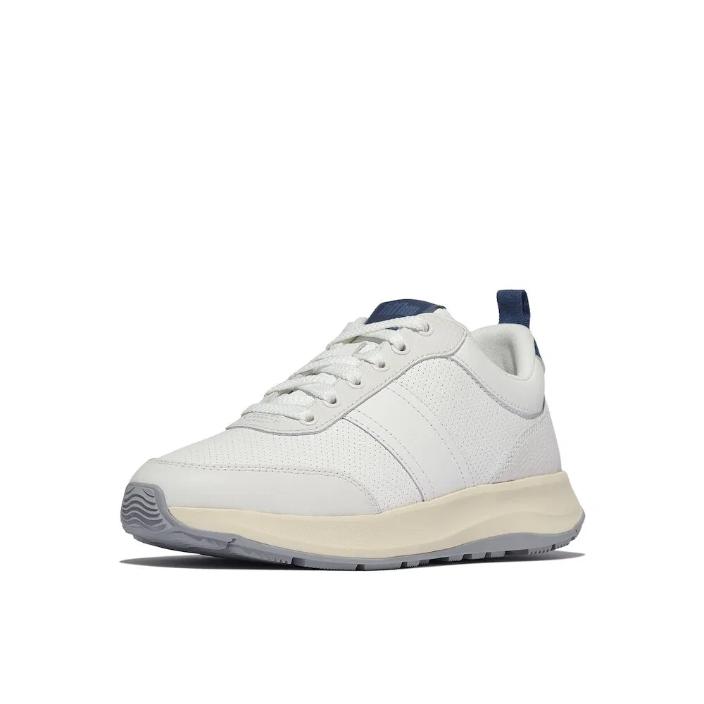 Мужские низкие кроссовки Urban White/Ocean Blue из кожи и замши от Fitflop — фото 2