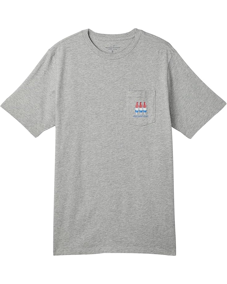 

Футболка Vineyard Vines Kids Usa Popsicle Flag Short Sleeve Tee, цвет Grey Heather