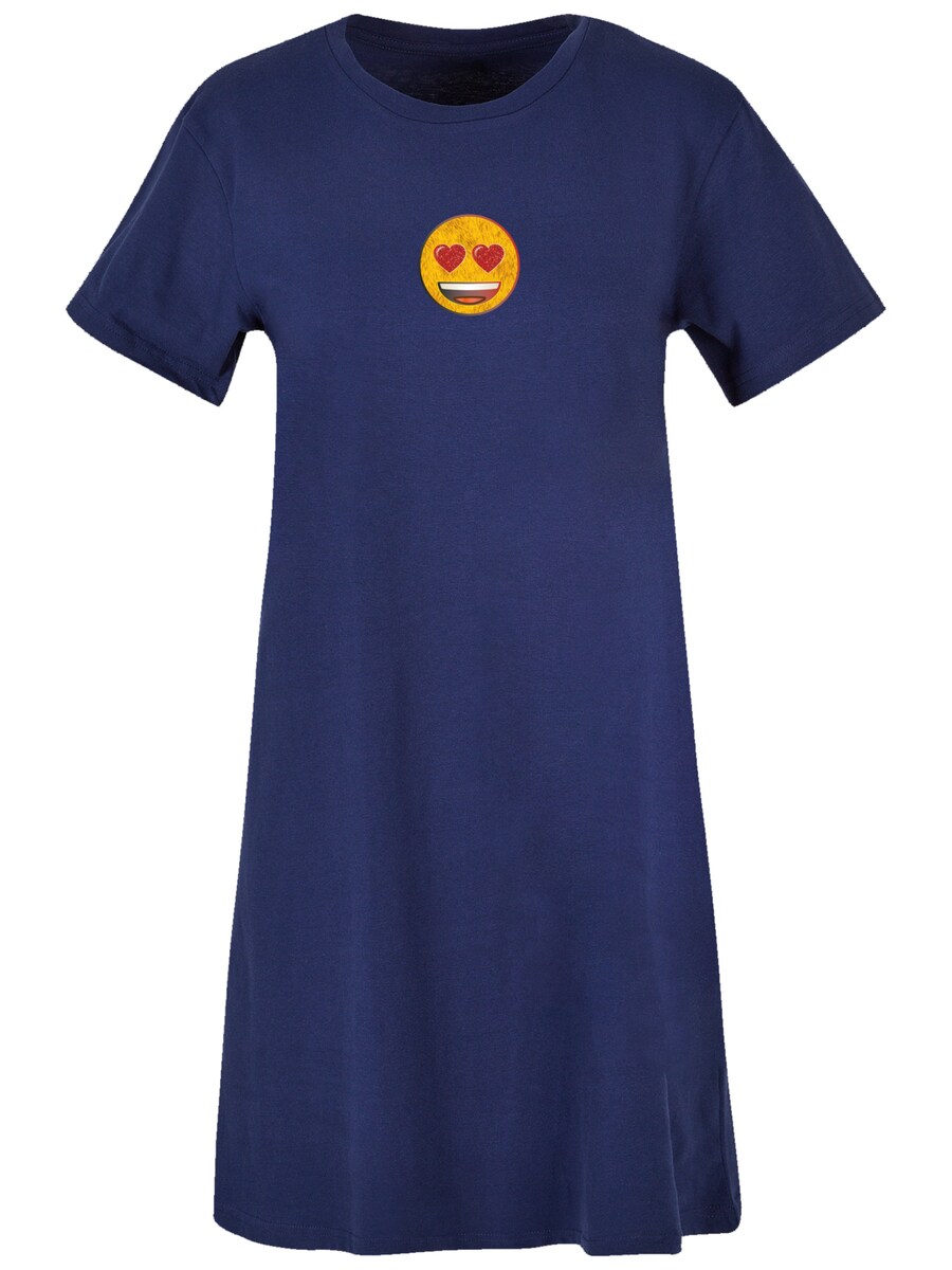 

Мини платье emoji couture Dress Smiling furry yellow face with jewel hearted eyes, индиго