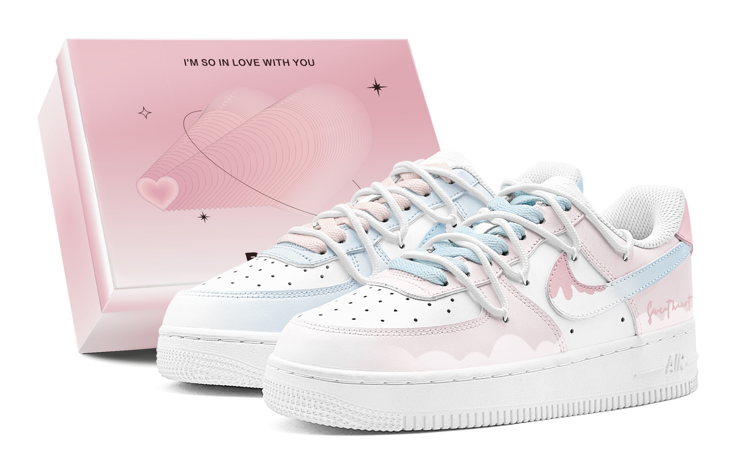 

Nike Кроссовки Air Force 1 Air Force 1, парные, с принтом «Cloud Sweetheart», низкие, разного цвета, мужские, розовые, синие