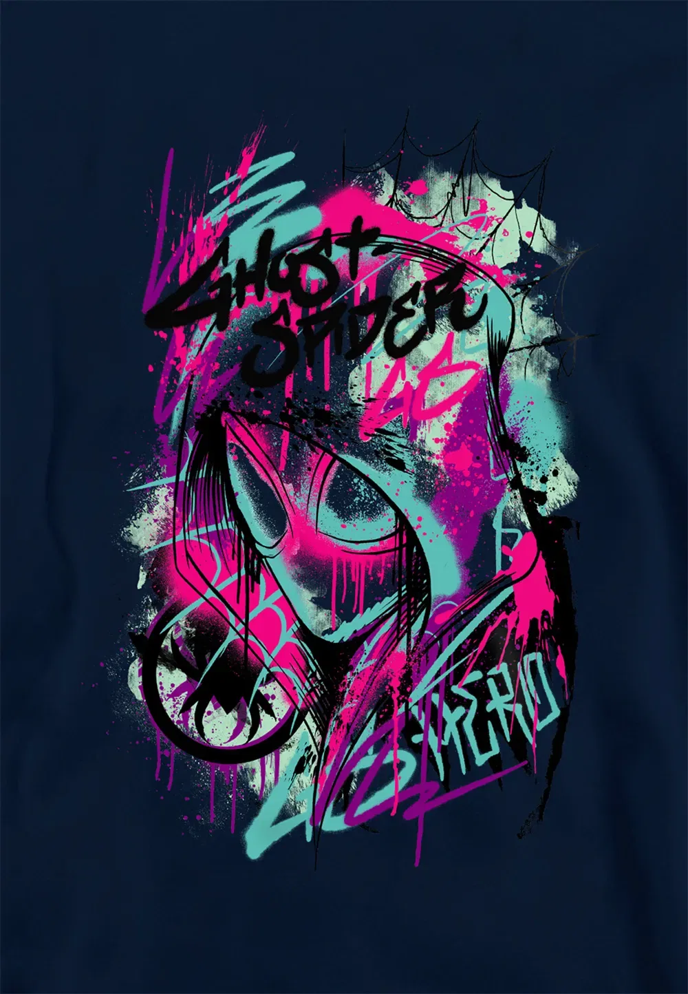 Детский худи Marvel Ghost Spider Gwen Graffiti, темно-синий — фото 2