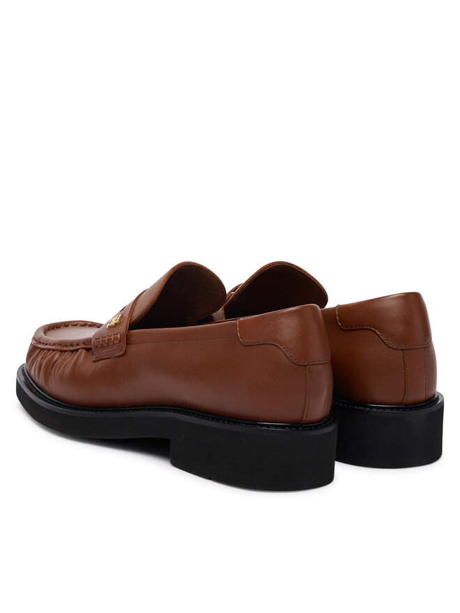 Слипоны Th Square Toe Leather Loafer FW0FW08977 Tommy Hilfiger, коричневый — фото 3