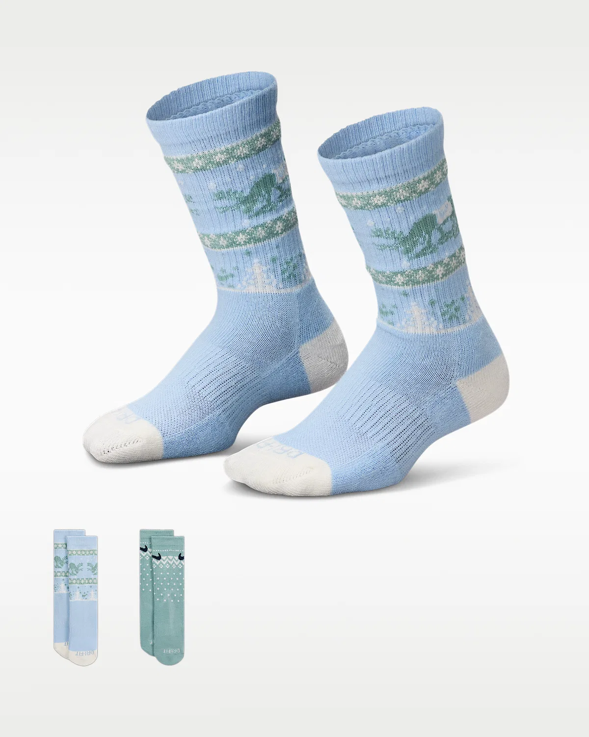 Детские носки Dri-FIT Fairisle Crew (2 пары) Nike, Light Armory Blue