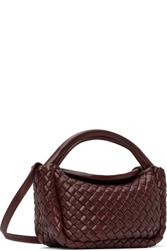 Сумка с ручкой из овечьей шерсти бордового цвета Bottega Veneta — фото 2