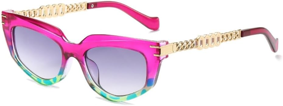 

Солнцезащитные очки «кошачий глаз» с многоугольными линзами, простые металлические очки с полой цепочкой, ретро-очки для женщин и мужчин с защитой от УФ-излучения UV400 LANGSER, C6