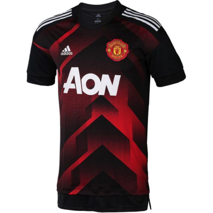 

Adidas Футболка Manchester United MUFC мужская, натурально-красная/черная