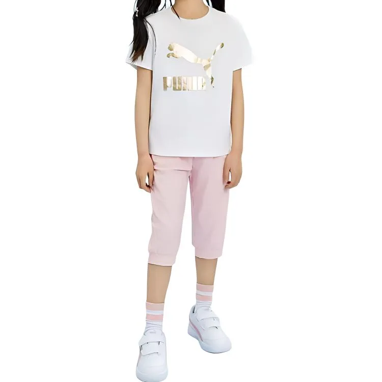 Футболка для детей с круглым вырезом PUMA, Raw White — фото 4