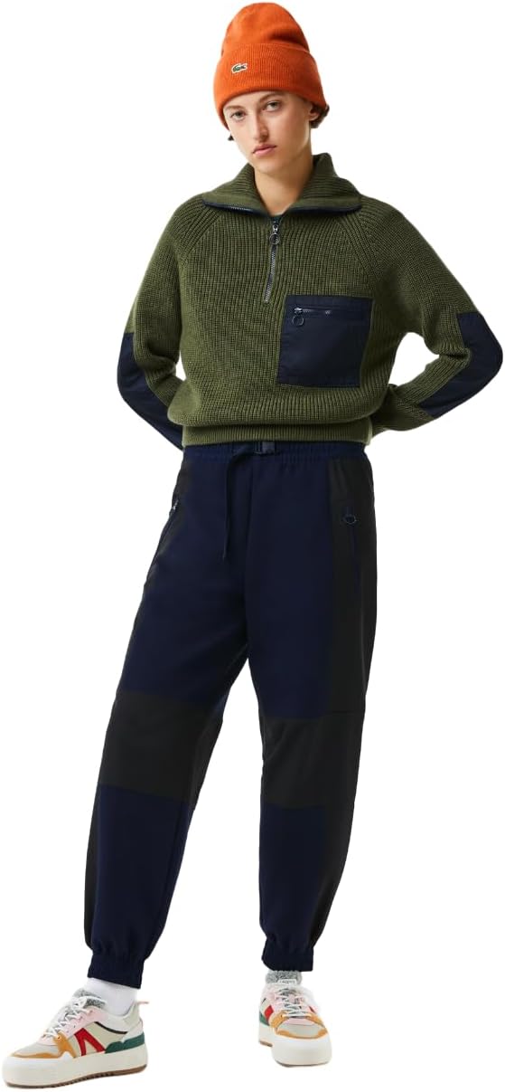 Брюки женские Lacoste Iconics Wide Fit Track, темно-синий — фото 2