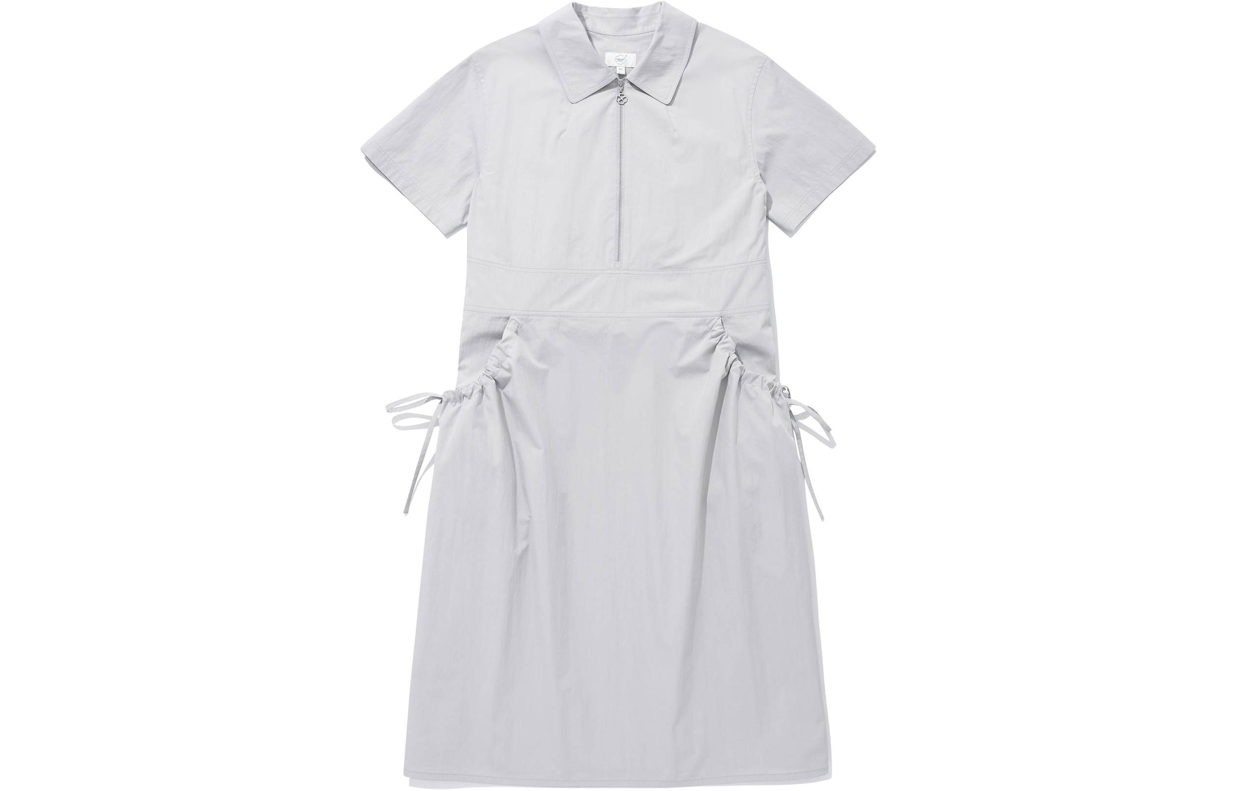 

SS24 платье с короткими рукавами женское светло-серое COVERNAT, светло-серый