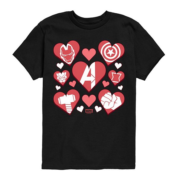 

Футболка с принтом Marvel Avengers Valentine's Icons для мальчиков 8-20 Marvel, Black
