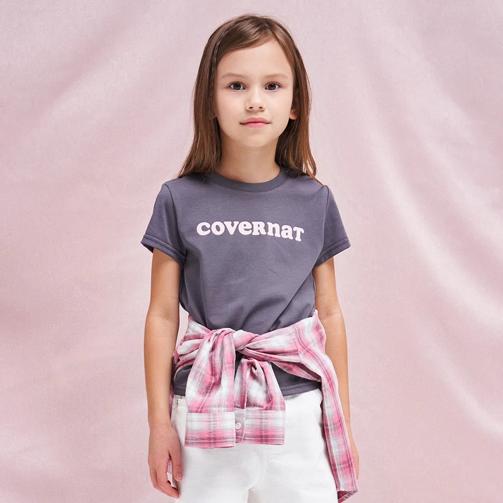 Детская футболка с логотипом Cooper цвета древесного угля от Covernat Kids