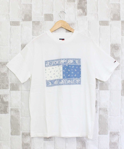 Унисекс футболка с принтом пейсли Tommy Hilfiger TJM RLX PAISLEY FLAG бежевая — фото 2