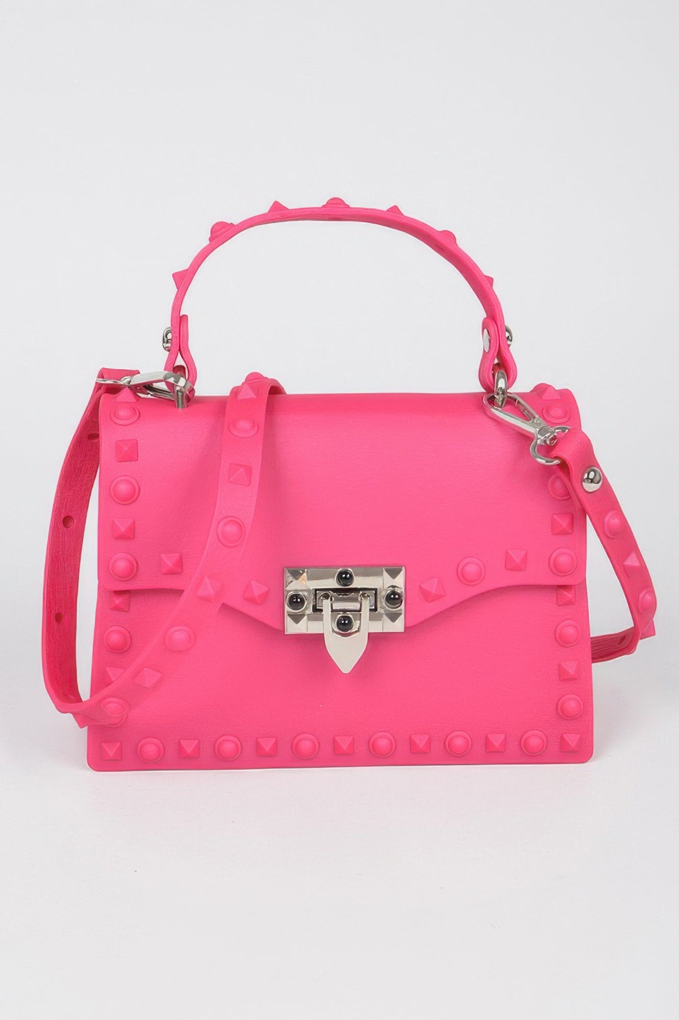 

Монохромный клатч с шипами FASHNZFAB, Fuschia