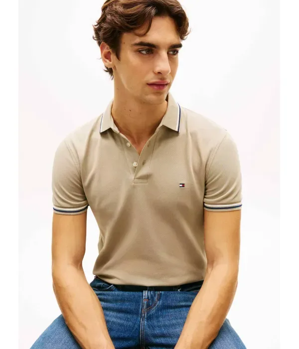 Полюс slim fit Tommy Hilfiger, бежевый — фото 4