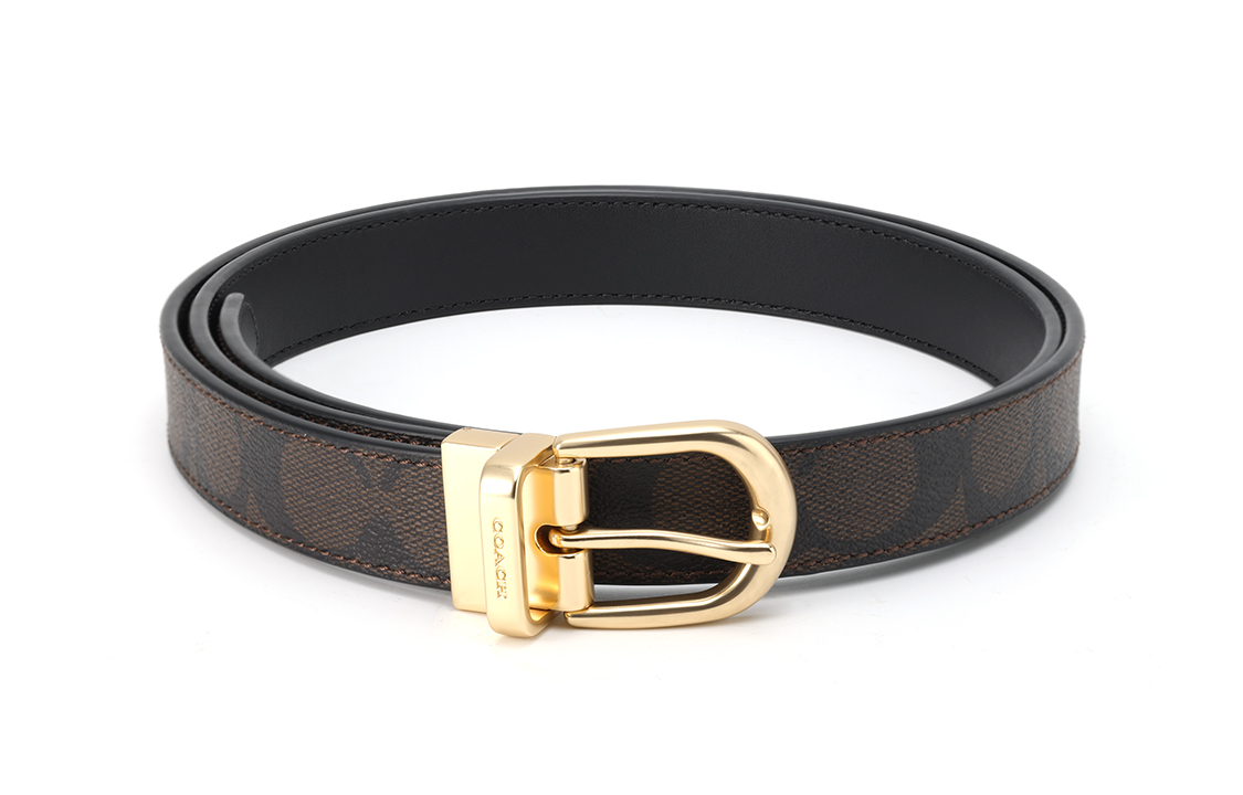 

Кожаный ремень из коровьей кожи женский коричневый ширина 2,5 см COACH