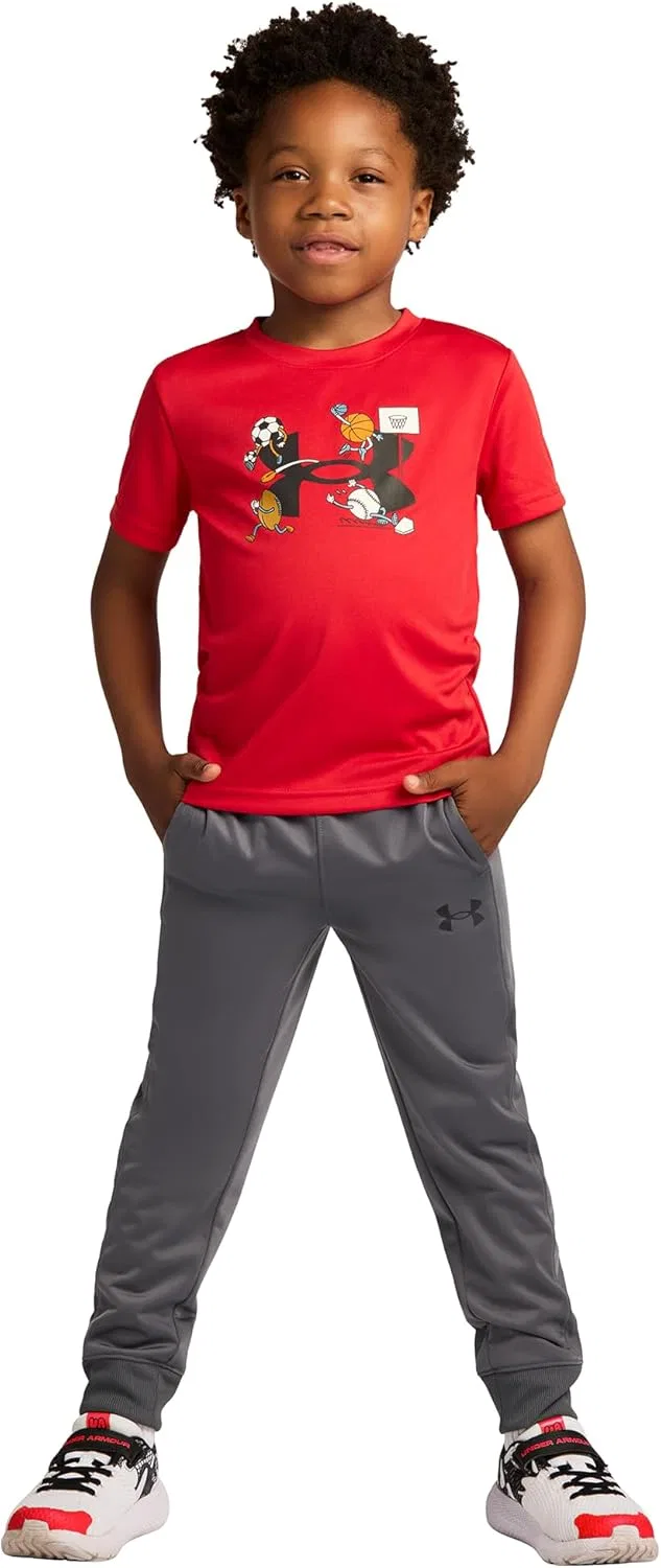 Детские спортивные штаны Under Armour Brawler Warm-up, быстросохнущие и влагоотводящие, свободного кроя, Castlerock Jogger — фото 4