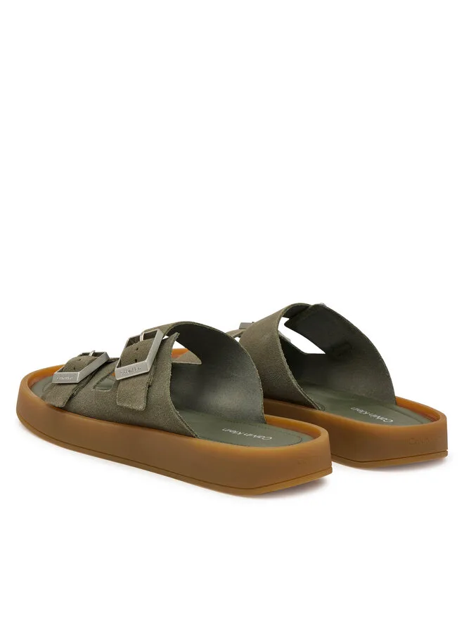 Calvin Klein Мюли Ergon Double Bar Sandal Su HM0HM02094 зеленые — фото 3