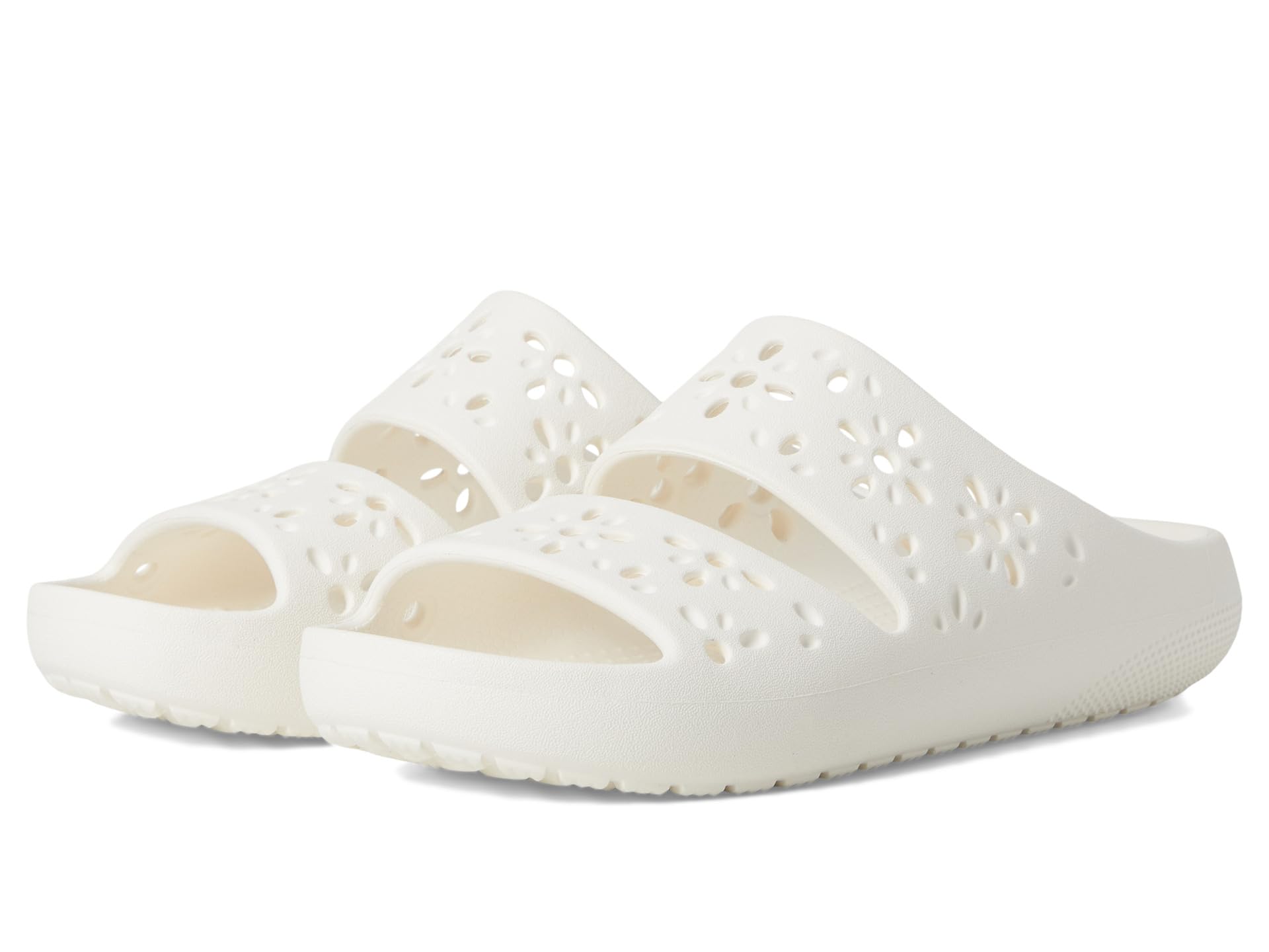 Сандалии Unisex Crocs Classic Sandals 2.0 with Floral Cutout Design, цвет Chalk
