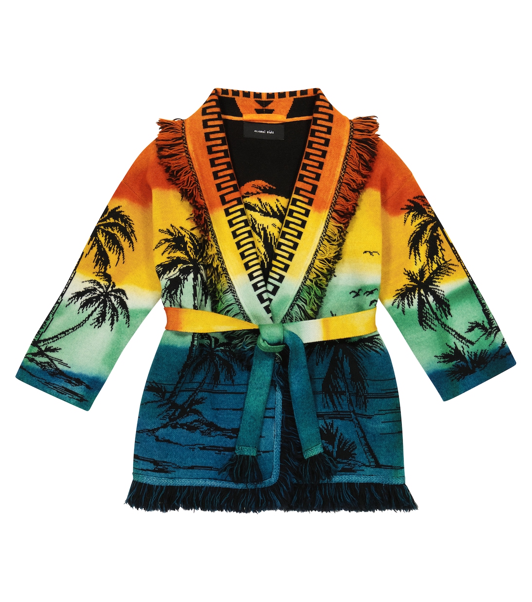 

Кардиган Icon из натуральной шерсти с жаккардовым узором Alanui Kids, разноцветный