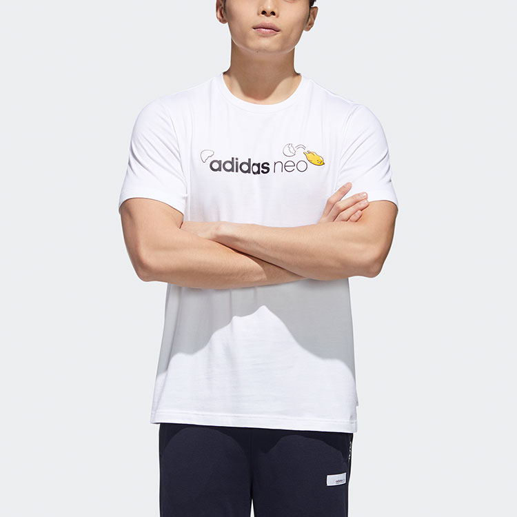 Футболка Adidas Neo с втачными рукавами мужская белая — фото 4