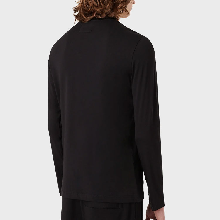 Футболка с длинным рукавом и логотипом EMPORIO ARMANI, черный — фото 4