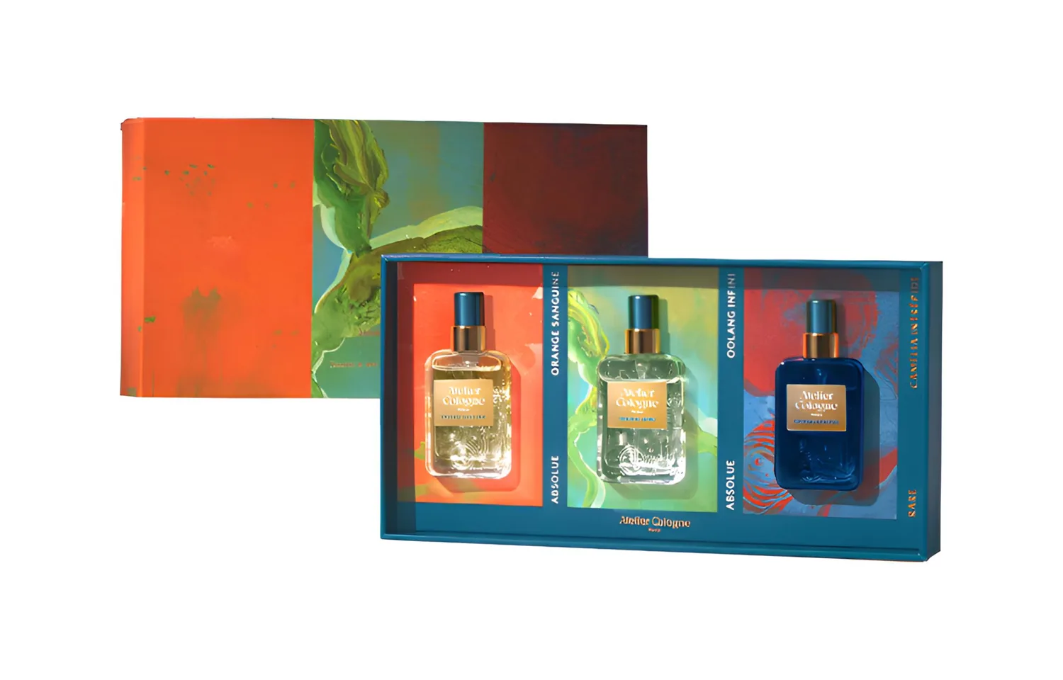 Atelier Cologne Orange Light Zero Box Perfume Sample Set Three Piece Set Eau De Parfum EDP Blood Orange Sandalwood