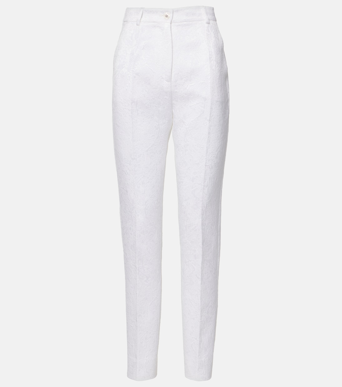 

Узкие брюки из хлопковой парчи Dolce&Gabbana, Bianco Ottico