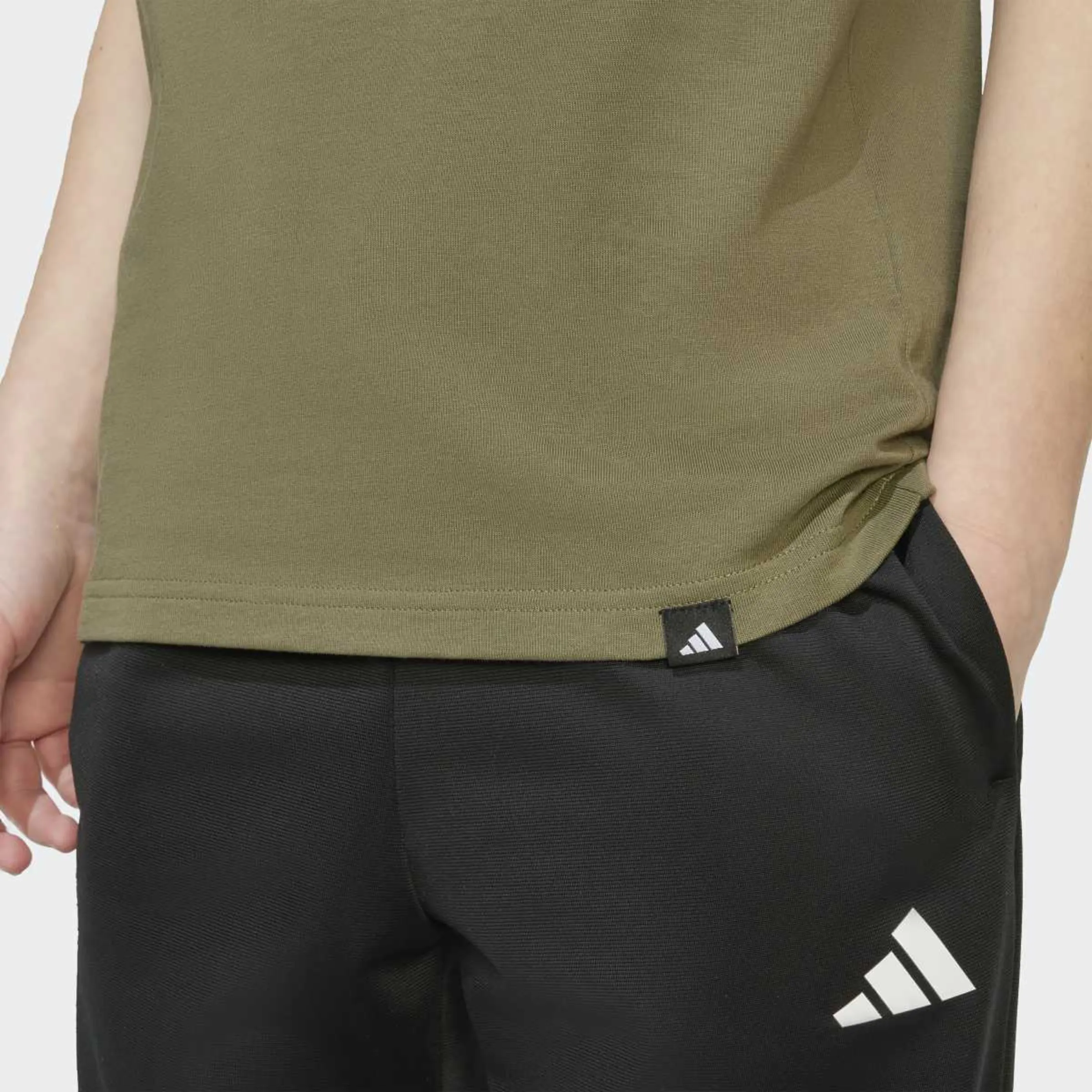 Детская футболка с камуфляжным принтом Kids Adidas, зеленый — фото 4
