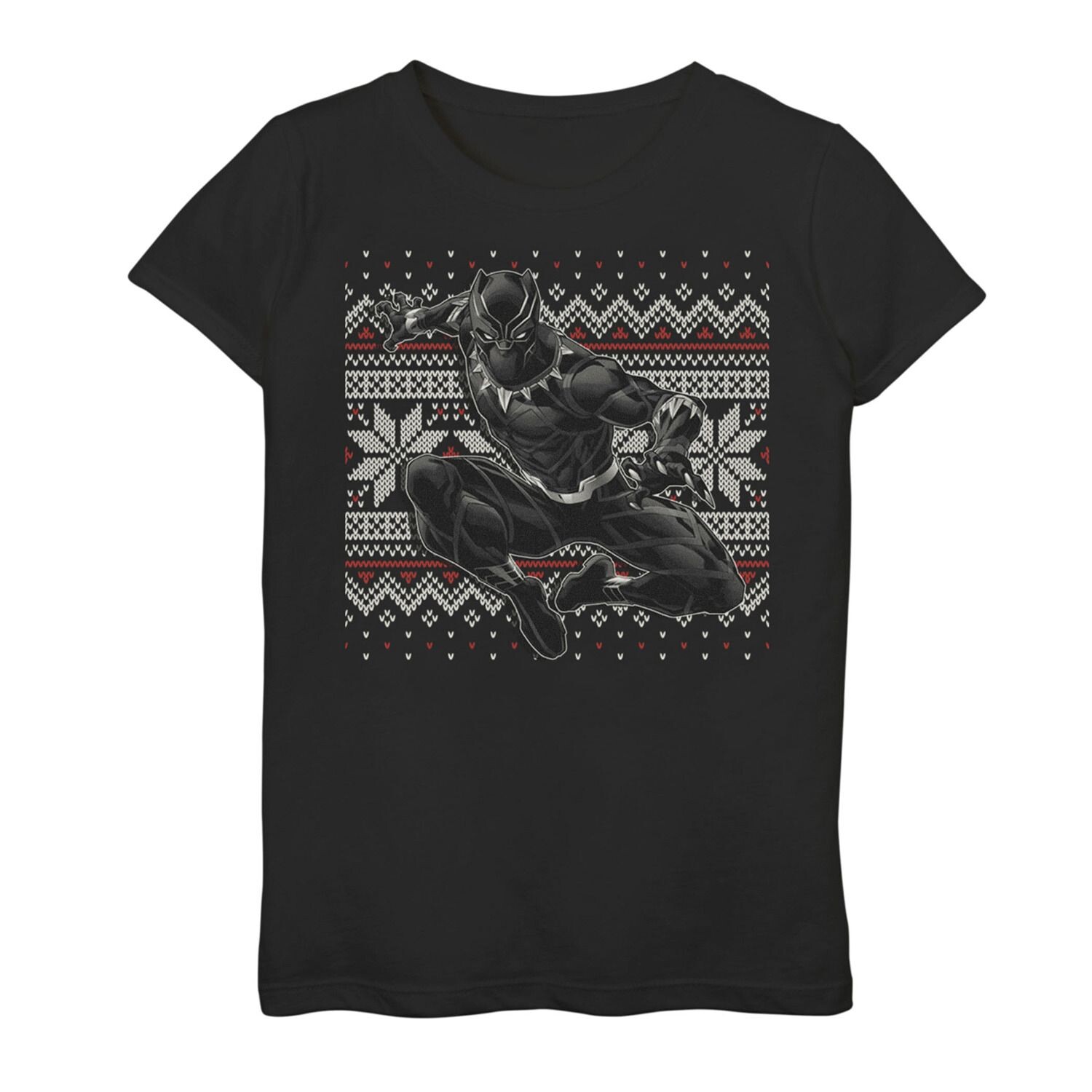 

Футболка-свитер Ugly Christmas Black Panther для девочек 7–16 лет Marvel