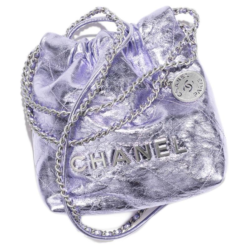 CHANEL Мини-сумка через плечо женская светло-фиолетовая — фото 3