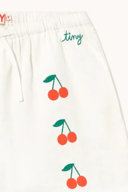 Шорты детские с принтом MINI CHERRIES TWILL SHORTS Tinycottons, белый — фото 3