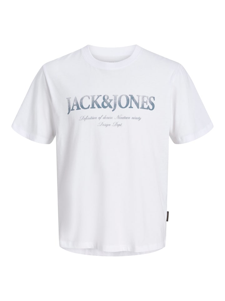 

JACK & JONES Junior Футболка с короткими рукавами и логотипом JJDEVIN ярко-белого цвета, Белый, JACK & JONES Junior Футболка с короткими рукавами и логотипом JJDEVIN ярко-белого цвета