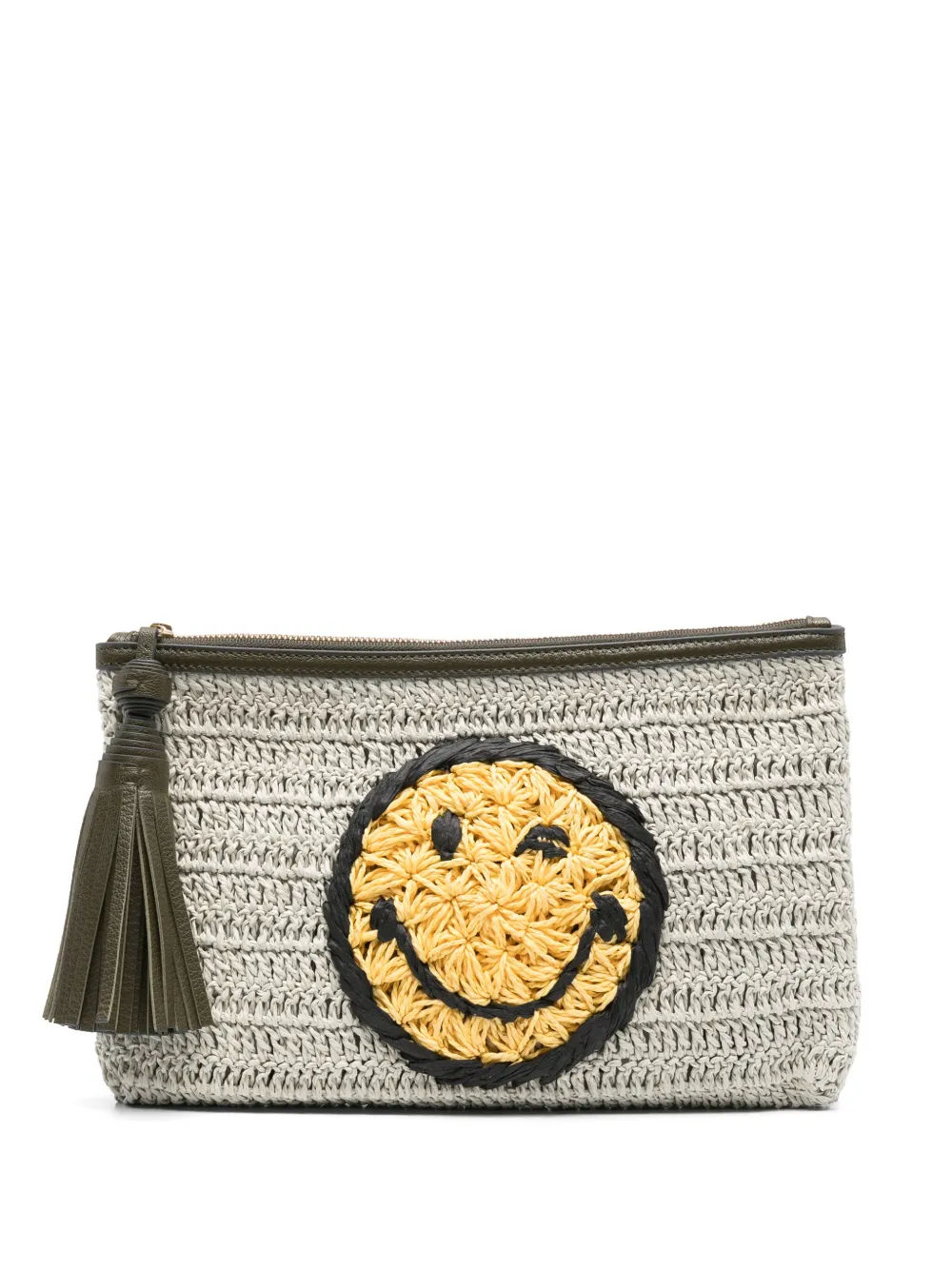 

Сумка-клатч из рафии Anya Hindmarch, нейтральный