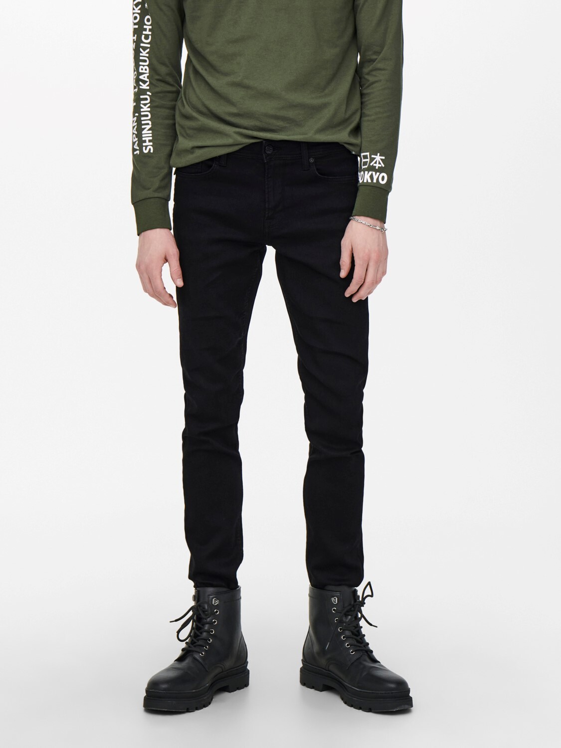 

Джинсы ONLY Slim Fit Basic Hose Denim Pants ONSLOOM Stoned Washed, черный