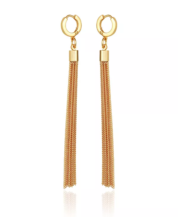 

Золотистые серьги-кольца с кисточками-хагге Vince Camuto, gold-tone