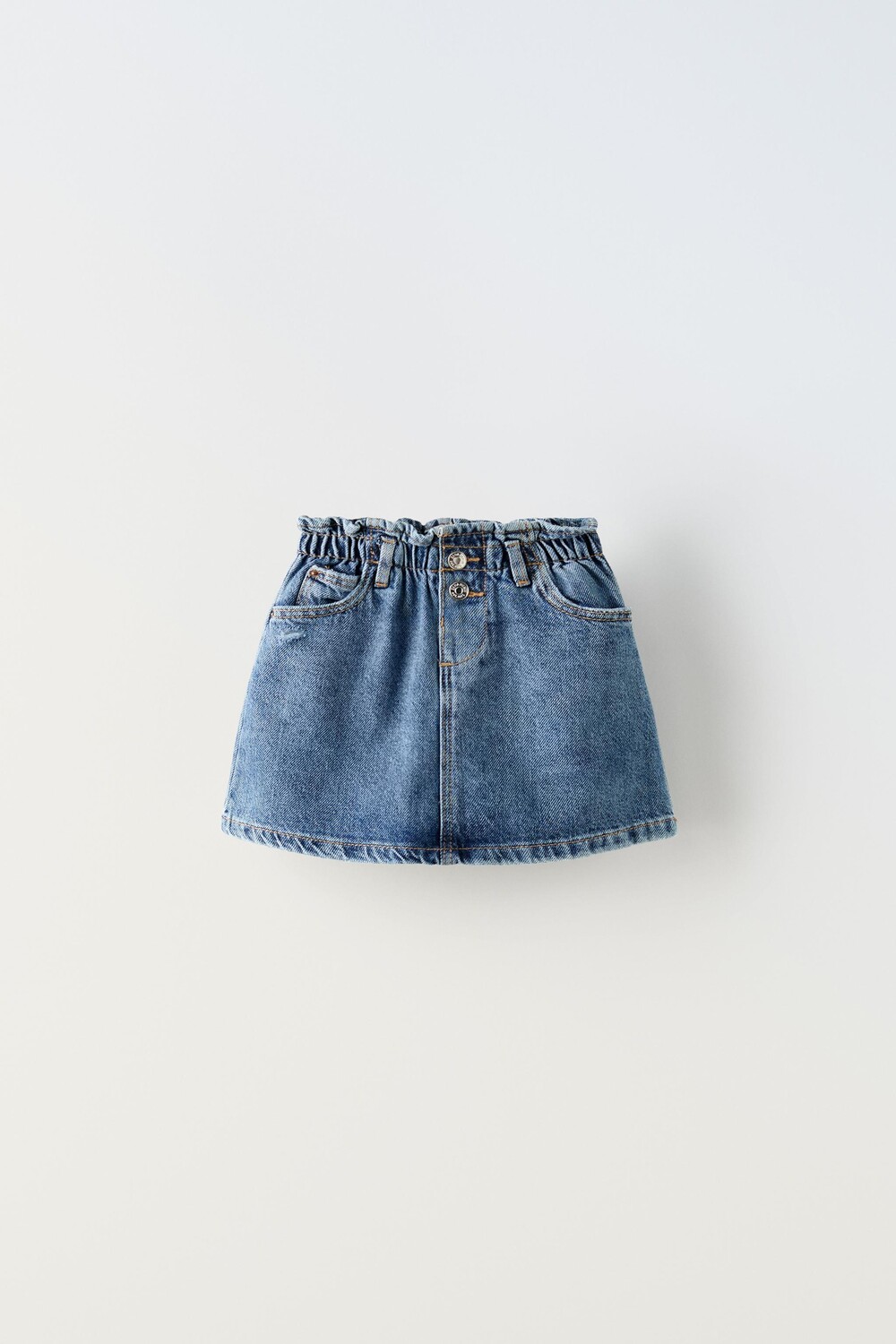 

Юбка из джинсового мешка ZARA, средне-синий