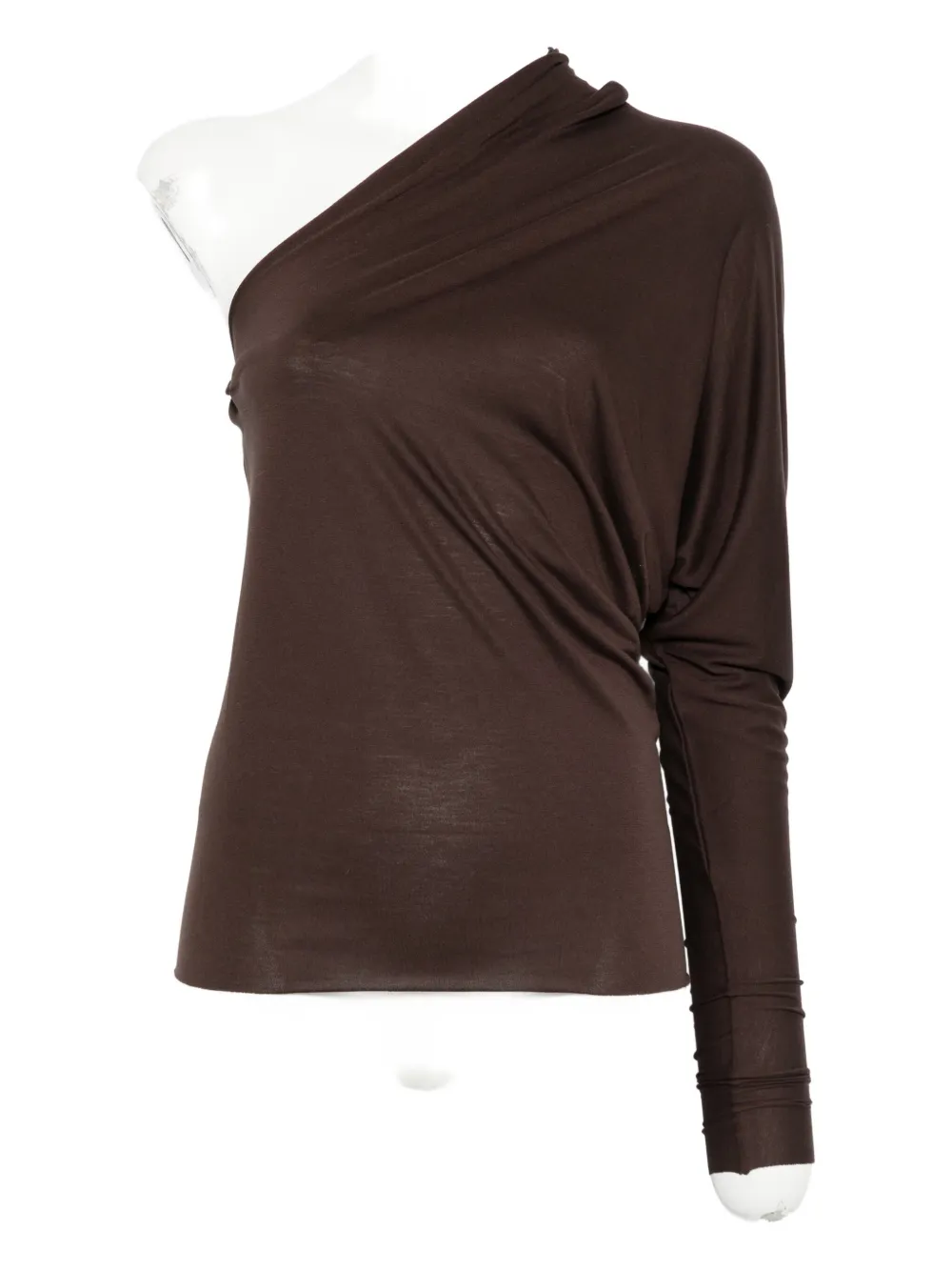 

Топ на одно плечо с длинным рукавом Rick Owens Lilies, коричневый