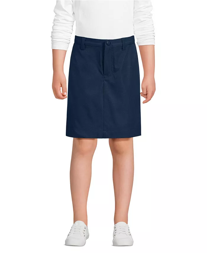 

Юбка-шорты для девочек Active Performance Chino до колена Lands' End, синий