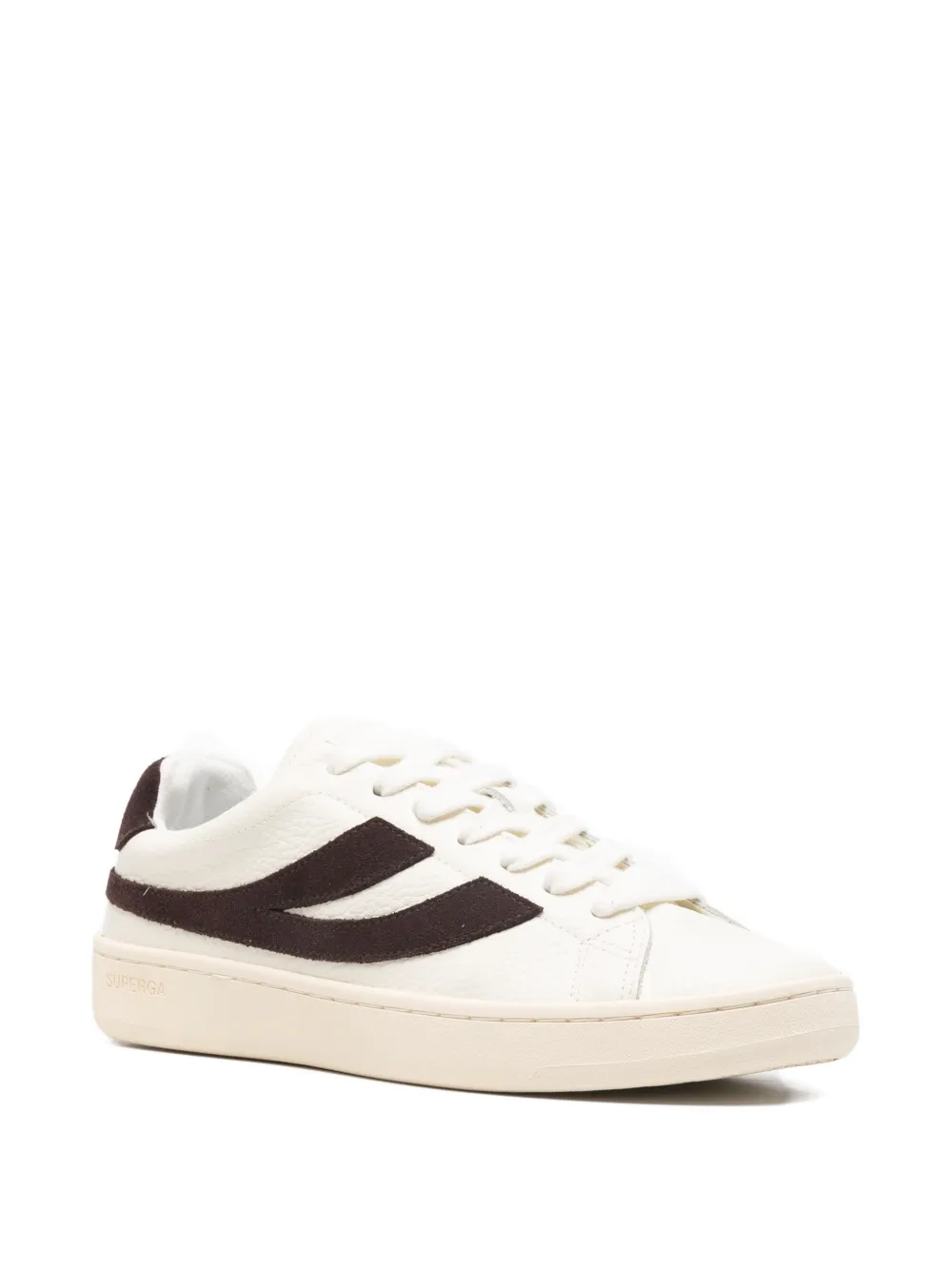 Кожаные кроссовки с полосатыми деталями Superga, белый — фото 2